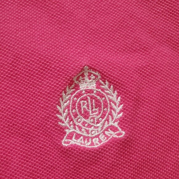 Vintage L-RL Lauren Active Ralph lauren shirt Sz Large pink Collared short sleev - Picture 9 of 13